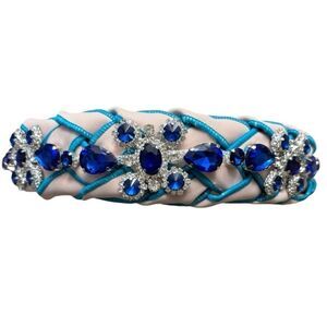 NWOT Blue Jeweled Weaved Fabric Headband